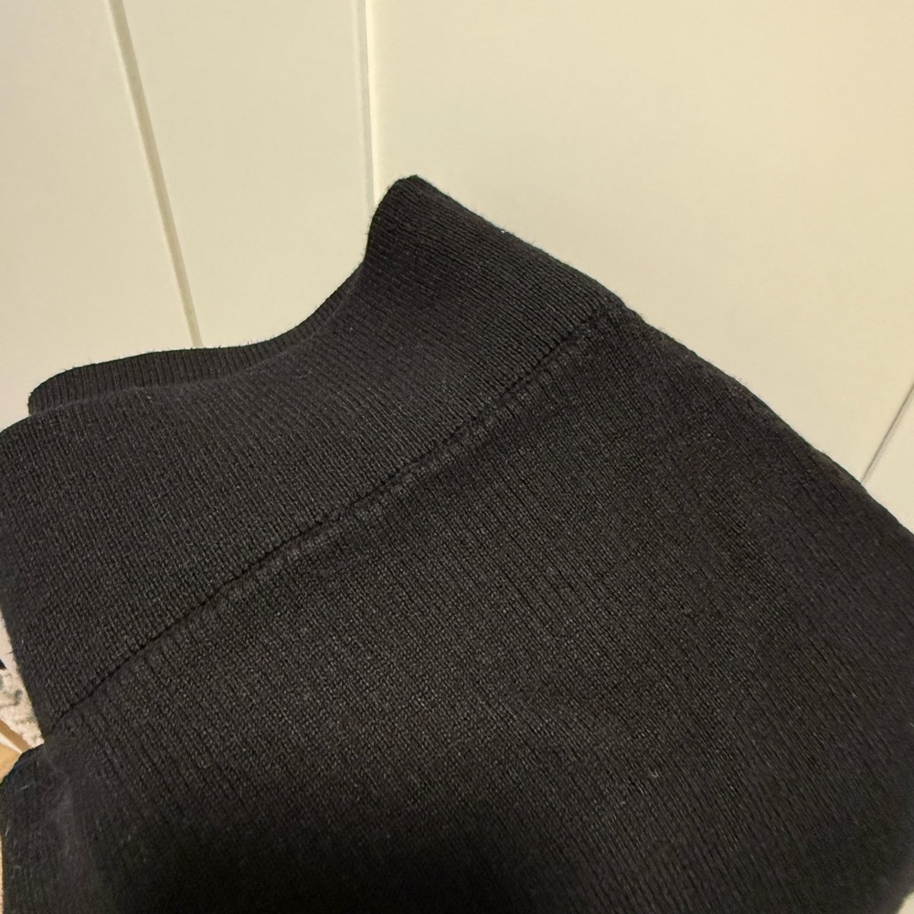 Free People Golden Hour Black Ribbed Sweater Midi Skirt with Side Slit - Picture 4 of 12